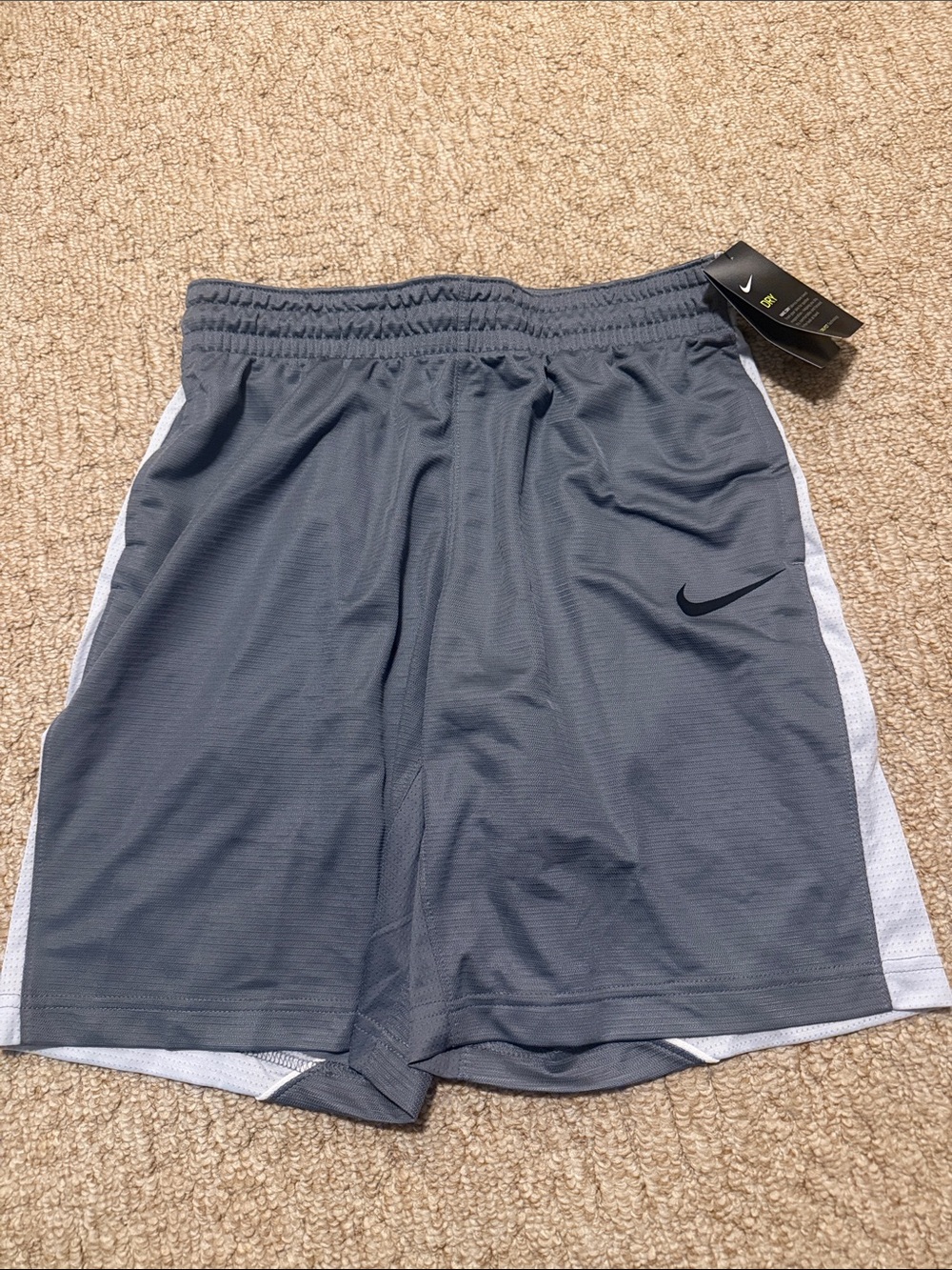 Nike Women’s Gray Athletic Mesh Shorts with White Side Panels